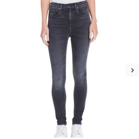 Rag & Bone High Rise Skinny Jeans Wallflower faded black Grey SIZE 28 - Picture 1 of 15